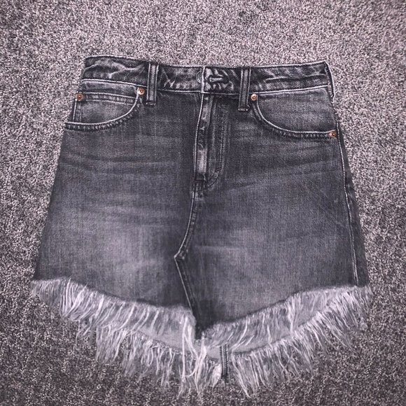 We the free black frayed mini skirt/ size 24 - Picture 2 of 2